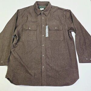 Field and Stream Shirt Jacket Chocolate Brown Flannel Mens Sz XL Long Sleeve NEW